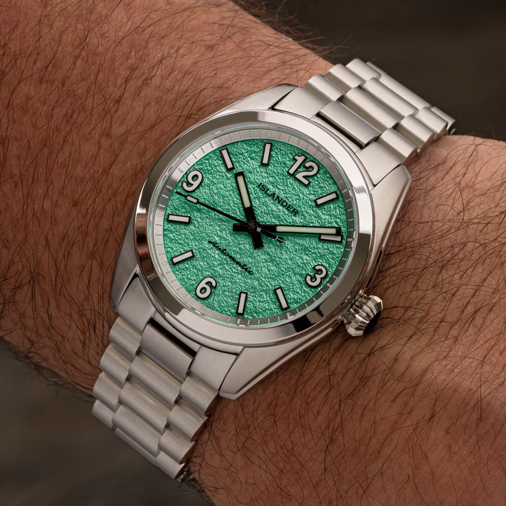 Islander Brookville Calligraphy Edition Watch with Green Parchment Dial #ISL-339