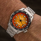 Islander JFK Automatic GMT Watch with Sunset Orange Dial #ISL-356