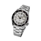 Islander White Dial Automatic Dive Watch with Solid-Link Bracelet, AR Sapphire Crystal, and Luminous Ceramic Bezel Insert #ISL-35