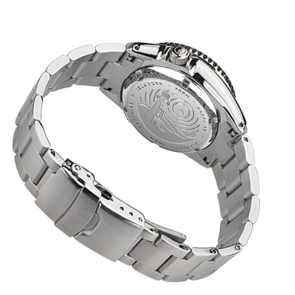 Islander 38mm Automatic Dive Watch with Solid-Link Bracelet, AR Sapphire Crystal, and Luminous Sapphire Bezel Insert #ISL-49