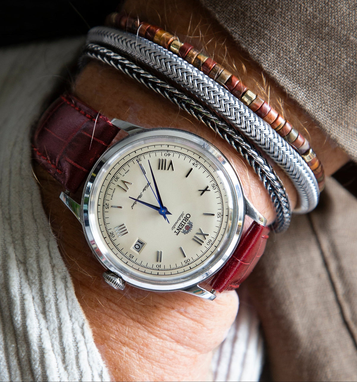 Cherry Red Alligator Leather Watch Strap 20mm