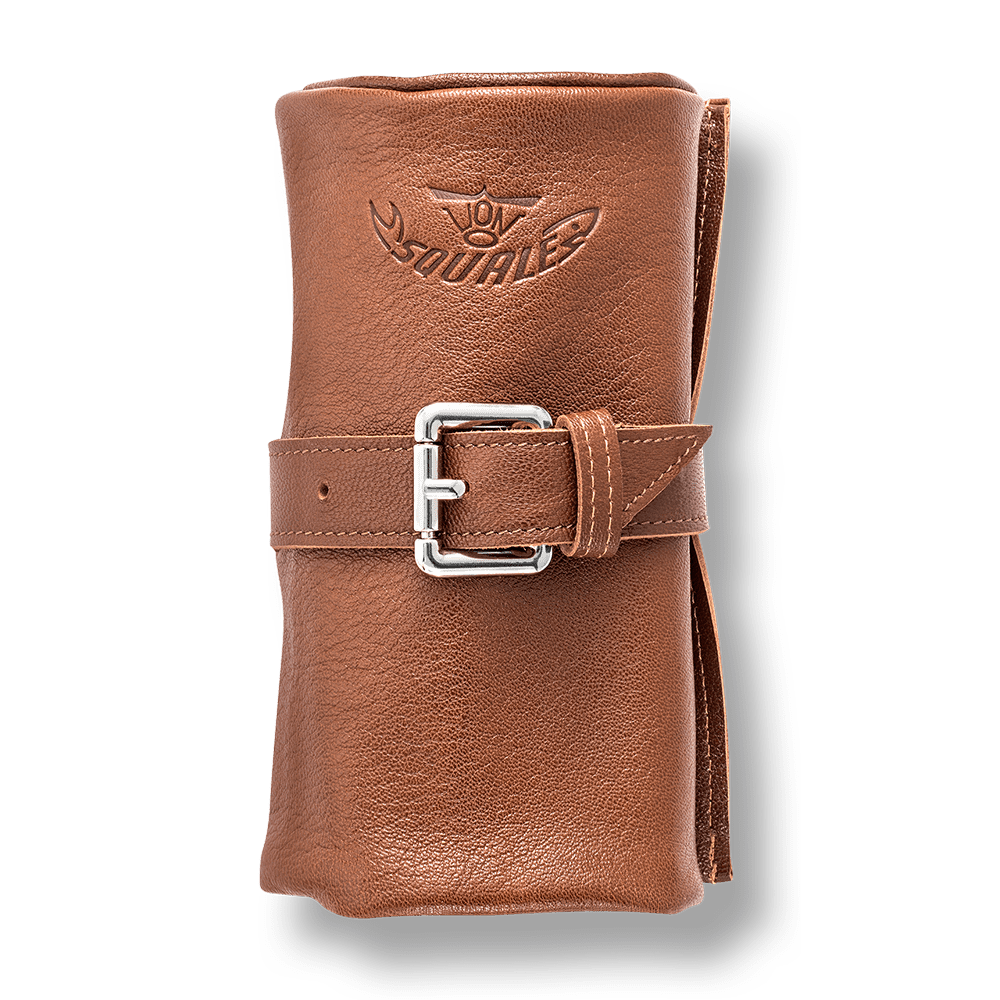 Squale Triple Travel Pouch - Tan Leather, Squale ref BOX-008, product image 1