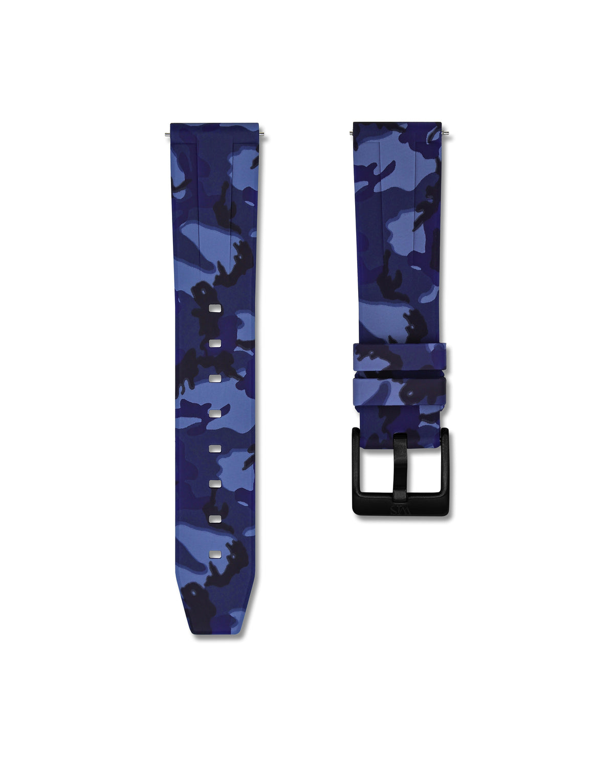 Blue Camo Quick Release Rubber Strap 20mm