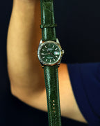 Emerald Green Bespoke Ostrich Shin Leather Watch Strap 24mm