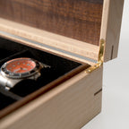 Curly Maple and Sapele Mahogany Watch Box - 8 Watch Compartments
