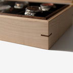 Curly Maple and Sapele Mahogany Watch Box - 8 Watch Compartments