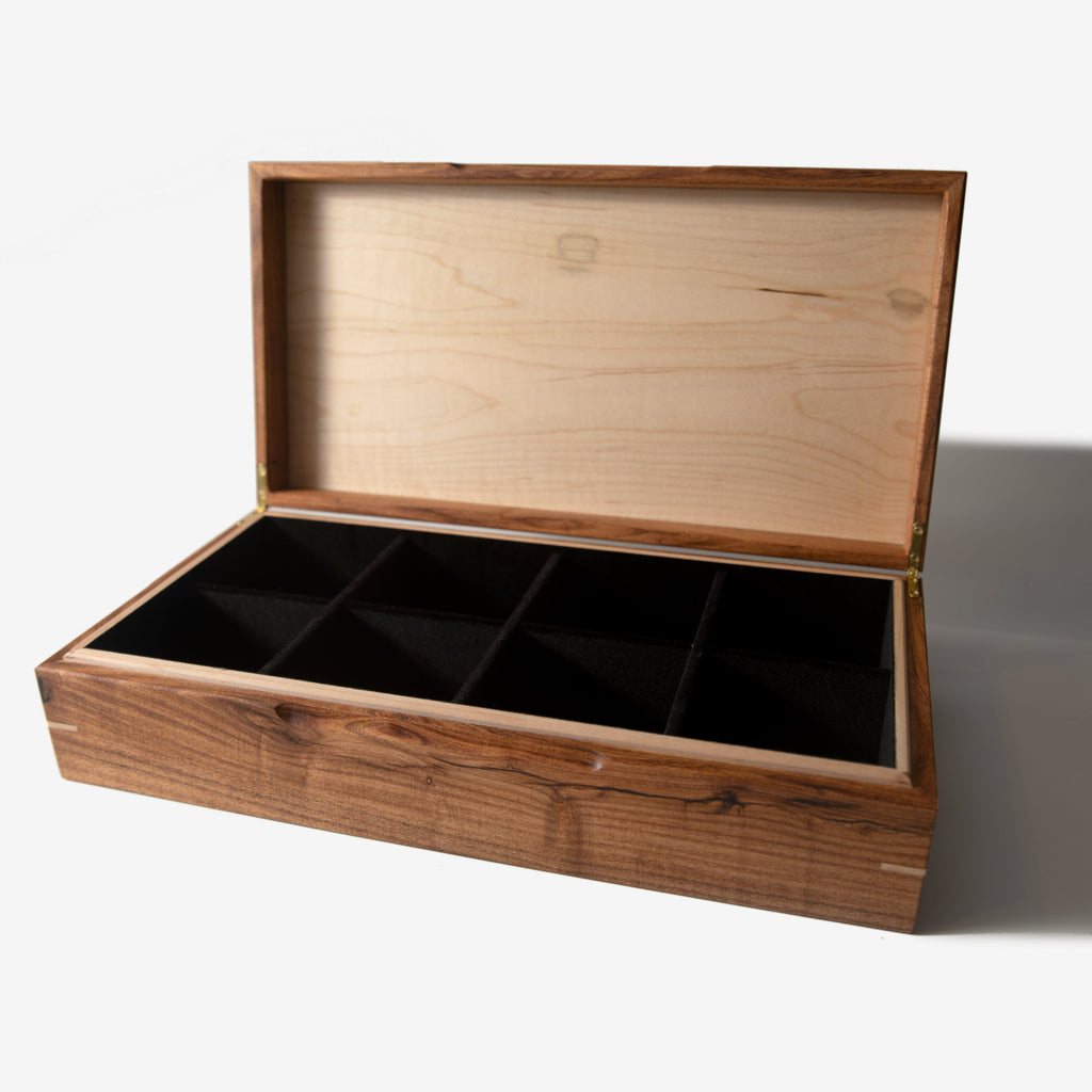 Desert Mesquite and Curly Maple Watch Box - 8 Watch Compartments