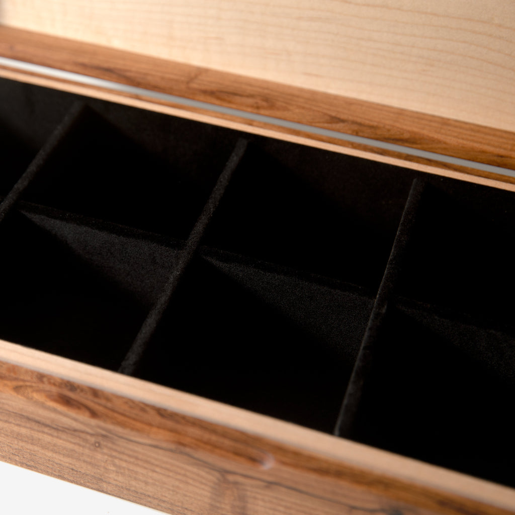 Desert Mesquite and Curly Maple Watch Box - 8 Watch Compartments