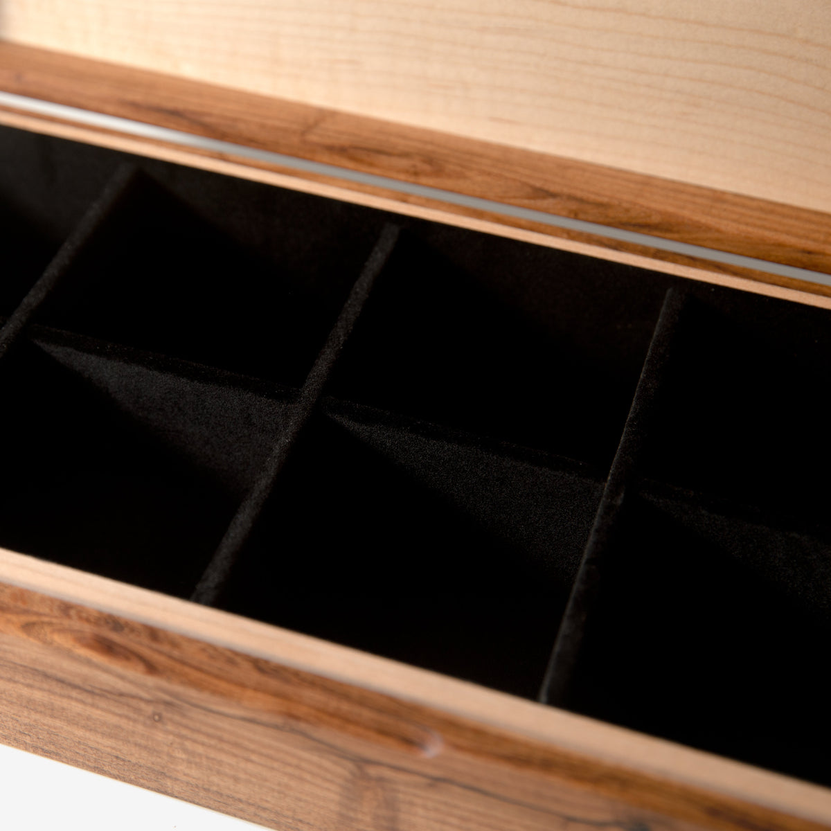 Desert Mesquite and Curly Maple Watch Box - 8 Watch Compartments