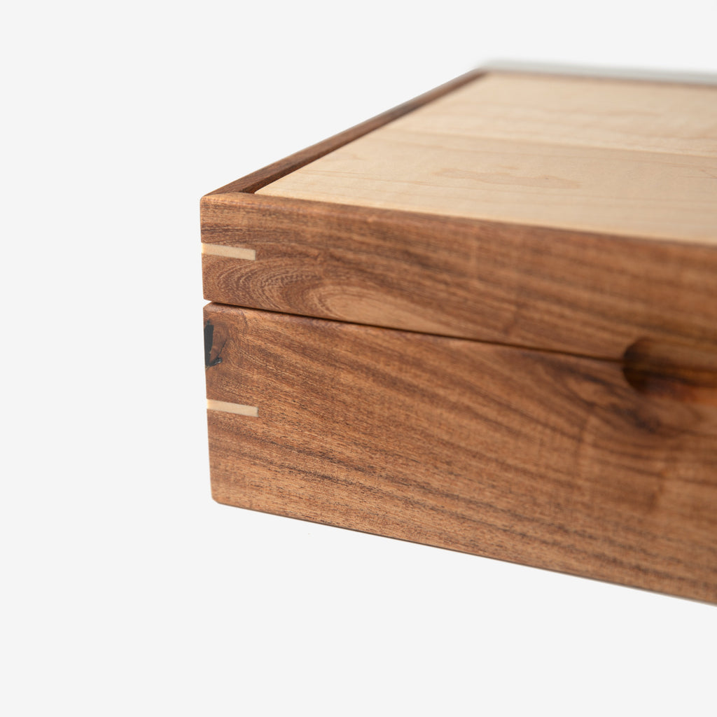 Desert Mesquite and Curly Maple Watch Box - 8 Watch Compartments