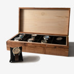 Desert Mesquite and Curly Maple Watch Box - 8 Watch Compartments