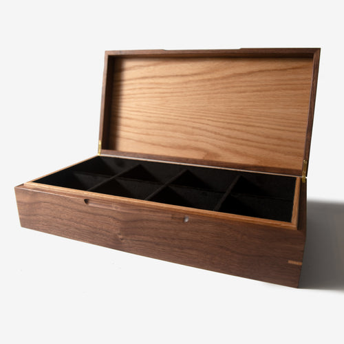 Black Walnut and Oak Watch Box - 8 Watch Compartments