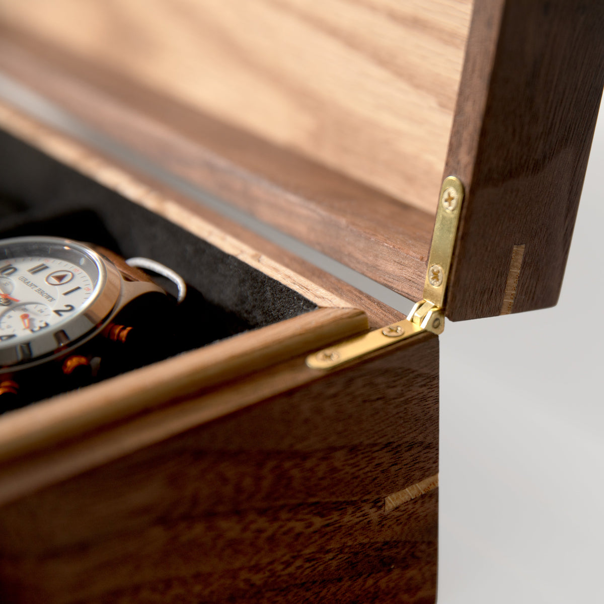 Black Walnut and Oak Watch Box - 8 Watch Compartments
