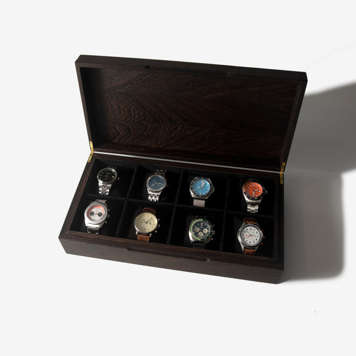 Wenge Watch Box - 8 Watch Compartments - Personalized Gift for Him