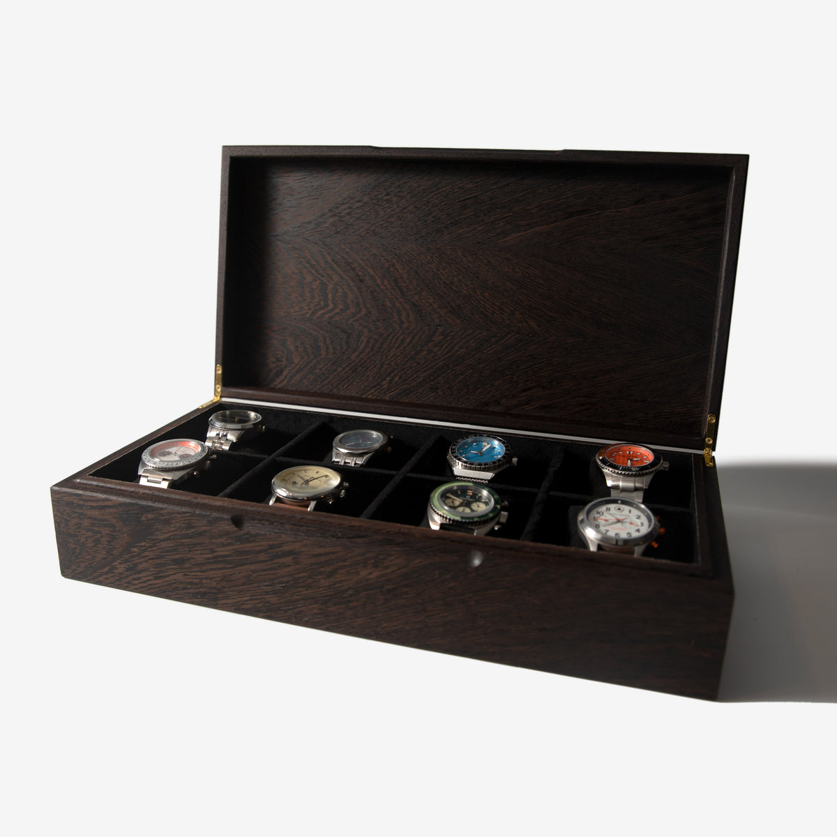 Wenge Watch Box - 8 Watch Compartments - Personalized Gift for Him