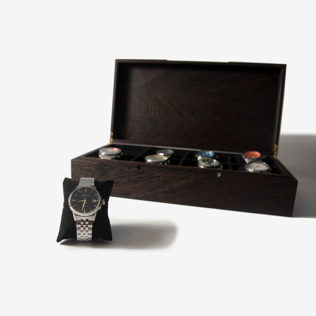 Wenge Watch Box - 8 Watch Compartments - Personalized Gift for Him