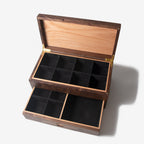 Black Walnut Watch Box with Oak Drawer - 12 to 16 Watch Compartments