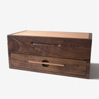 Black Walnut Watch Box with Oak Drawer - 12 to 16 Watch Compartments