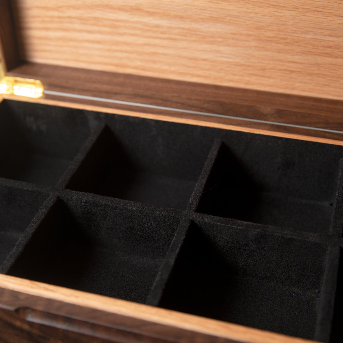 Black Walnut Watch Box with Oak Drawer - 12 to 16 Watch Compartments