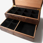 Black Walnut Watch Box with Oak Drawer - 12 to 16 Watch Compartments