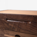 Black Walnut Watch Box with Oak Drawer - 12 to 16 Watch Compartments