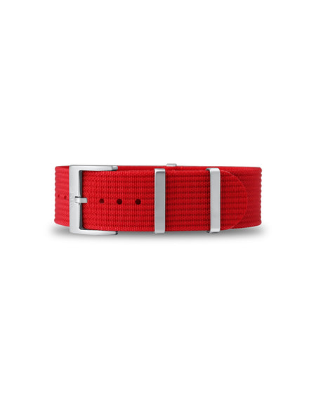 Scarlet Red Woven Nylon Strap 20mm
