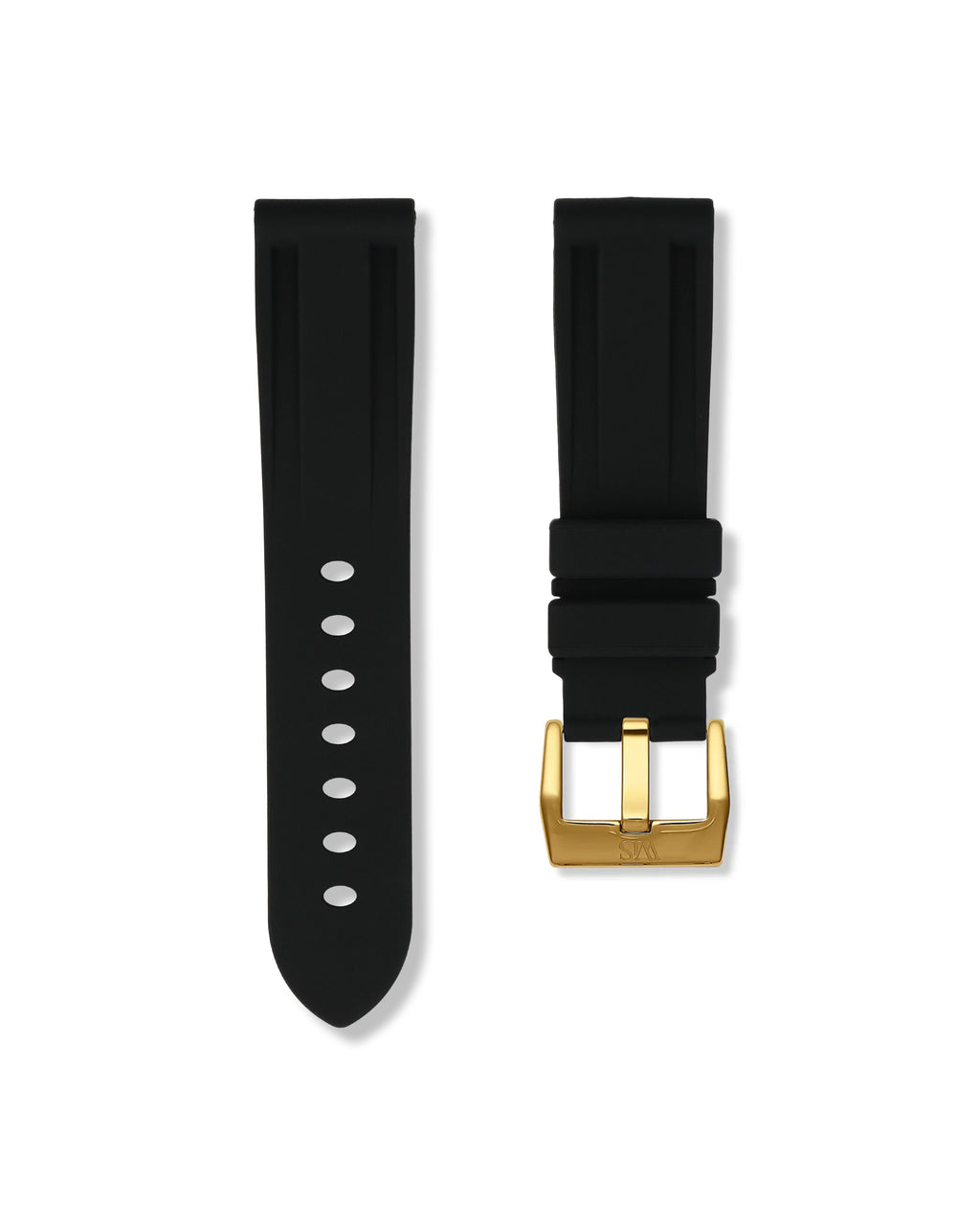 Tuxedo Black Rubber Strap 22mm