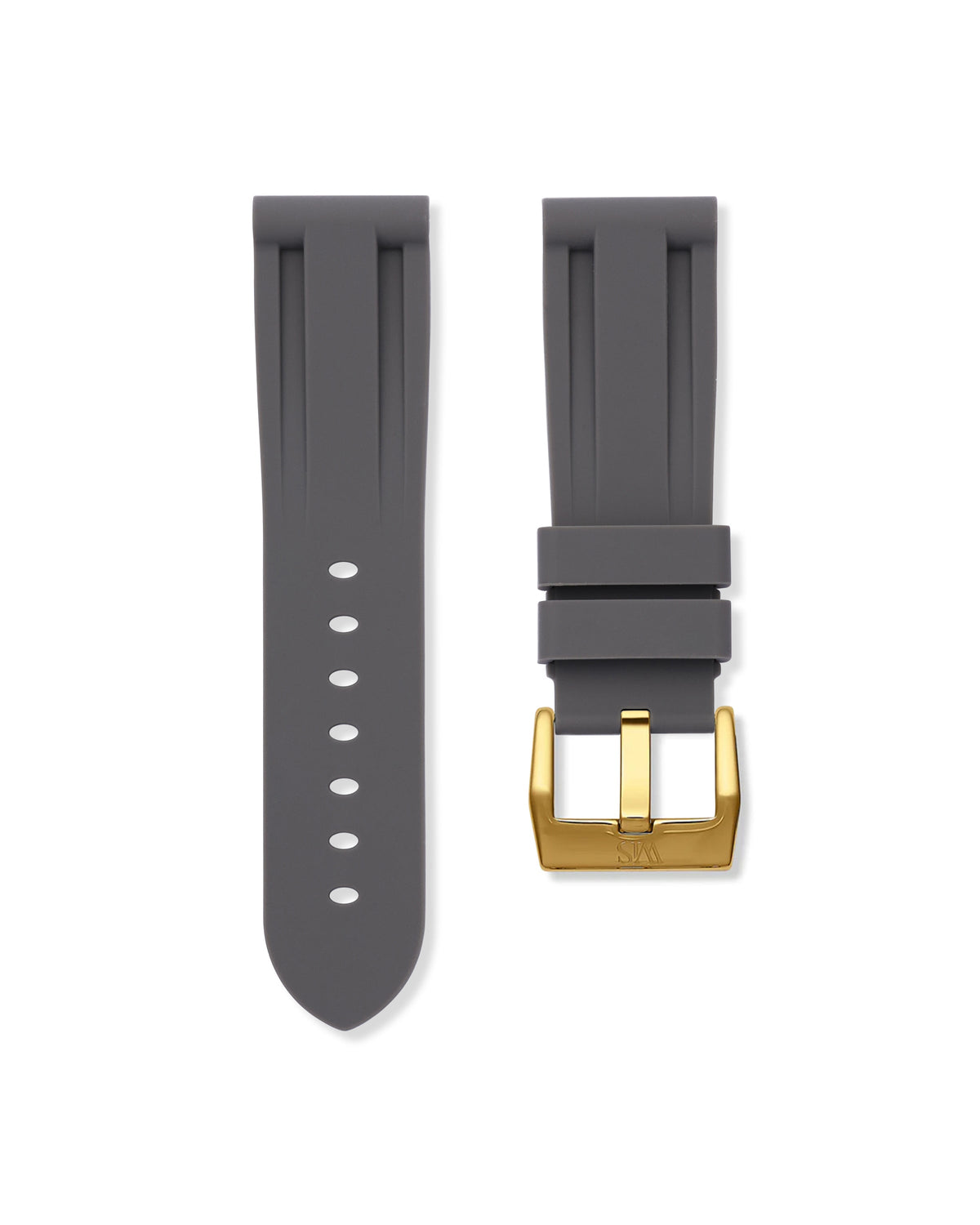 Charcoal Grey Rubber Strap 22mm