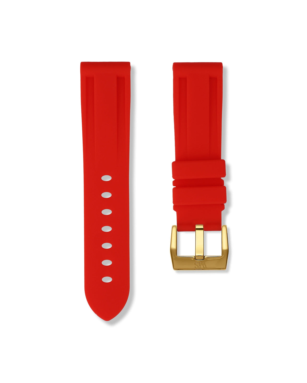 Salmon Red Rubber Strap 22mm