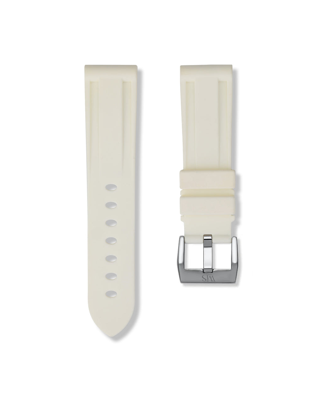 Polar White Rubber Strap 24mm