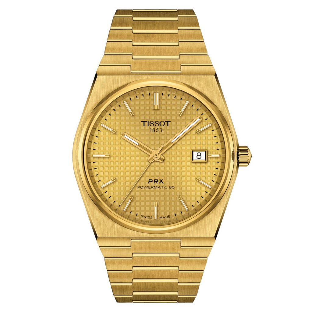 Tissot PRX Mens Gold Watch T1374073302100