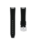 Tuxedo Black Curved Rubber Strap 20mm
