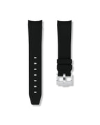Tuxedo Black Curved Rubber Strap 20mm