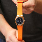 Tangerine Orange - Integrated Quick Release Rubber Watch Strap For Vacheron Constantin Overseas