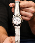 Ivory Vein White Alligator Leather Watch Strap 22mm