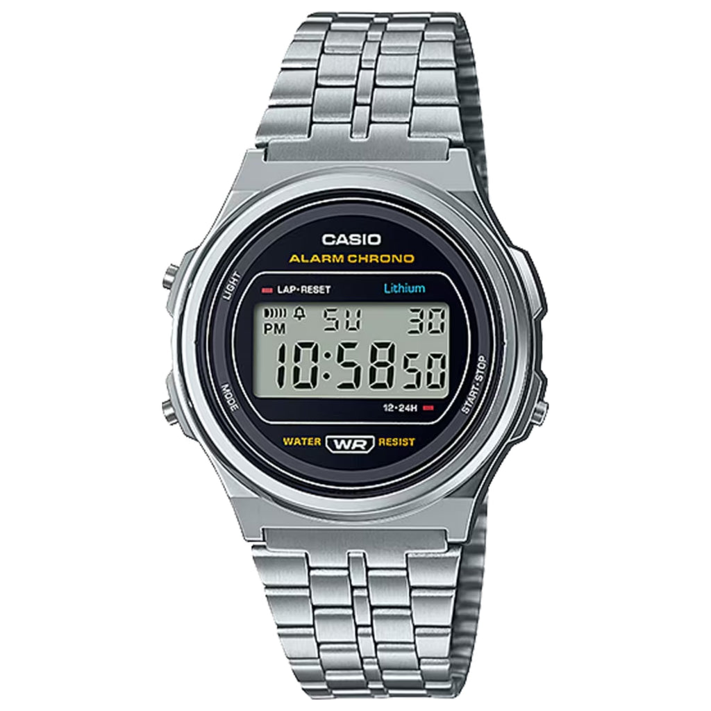 Casio Men's Vintage Digital Stainless Steel Watch - A-171WE-1ACF