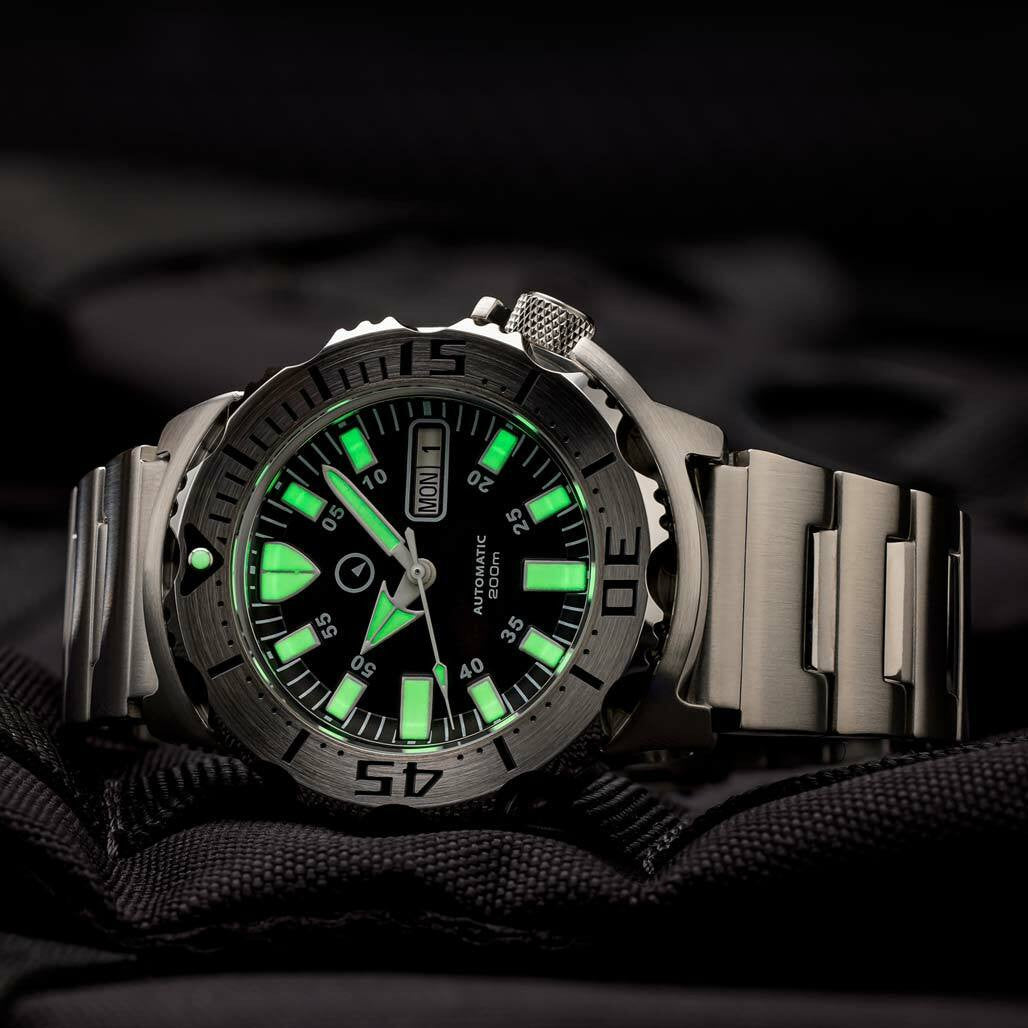 Islander Black Dial Automatic Dive Watch with AR Double Dome Sapphire Crystal #ISL-57