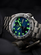 Islander Automatic Dive Watch with Bracelet, Double-Domed AR Sapphire Crystal, and Embossed Ceramic Bezel Insert #ISL-18