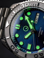 Islander Automatic Dive Watch with Bracelet, Double-Domed AR Sapphire Crystal, and Embossed Ceramic Bezel Insert #ISL-18