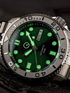 Islander Sunburst Green Dial Dive Watch with Embossed Ceramic Bezel Insert #ISL-44