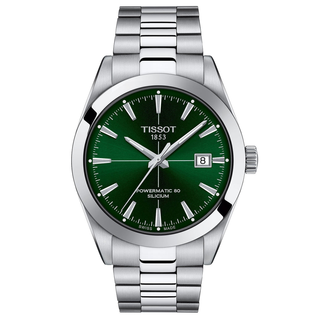 Tissot Gentleman Powermatic 80 Silicium Mens Green Watch T1274071109101