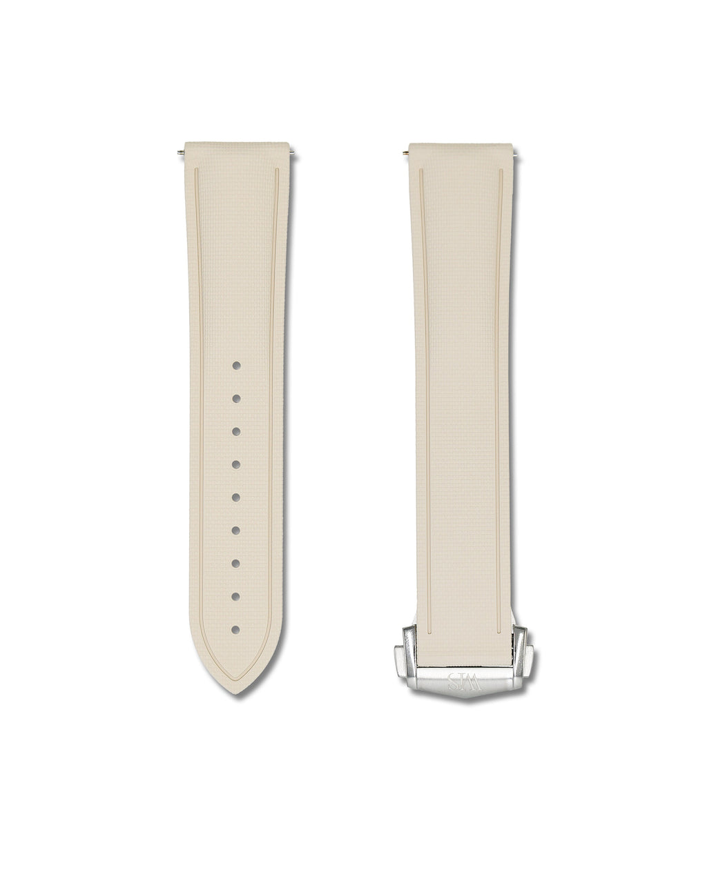 Beige Deployant Clasp Quick Release Rubber Sailcloth Strap 21mm