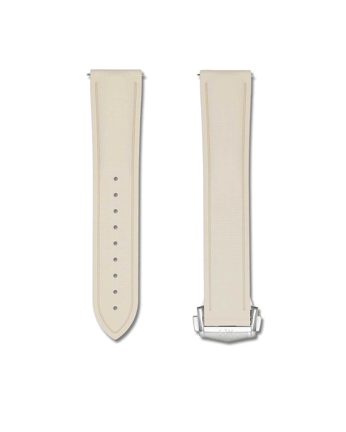 Beige Deployant Clasp Quick Release Rubber Sailcloth Strap 23mm