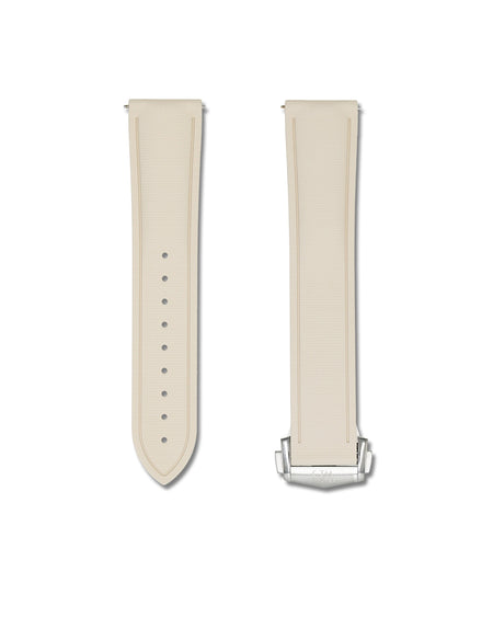 Beige Deployant Clasp Quick Release Rubber Sailcloth Strap 23mm