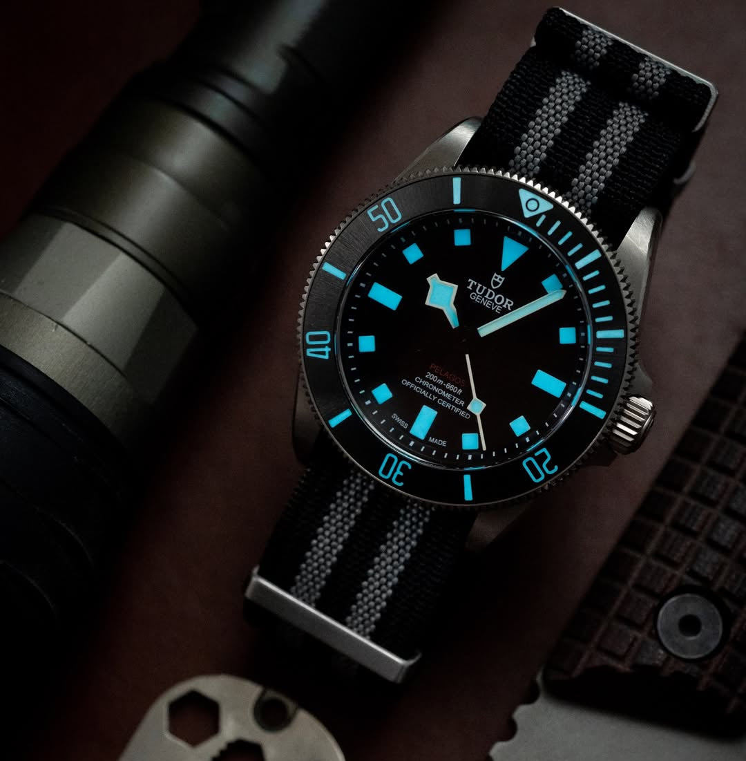 Black & Grey Striped Woven Nylon Strap 22mm