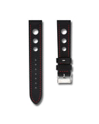 Redline Black Nubuck Leather Rally Watch Strap 22mm