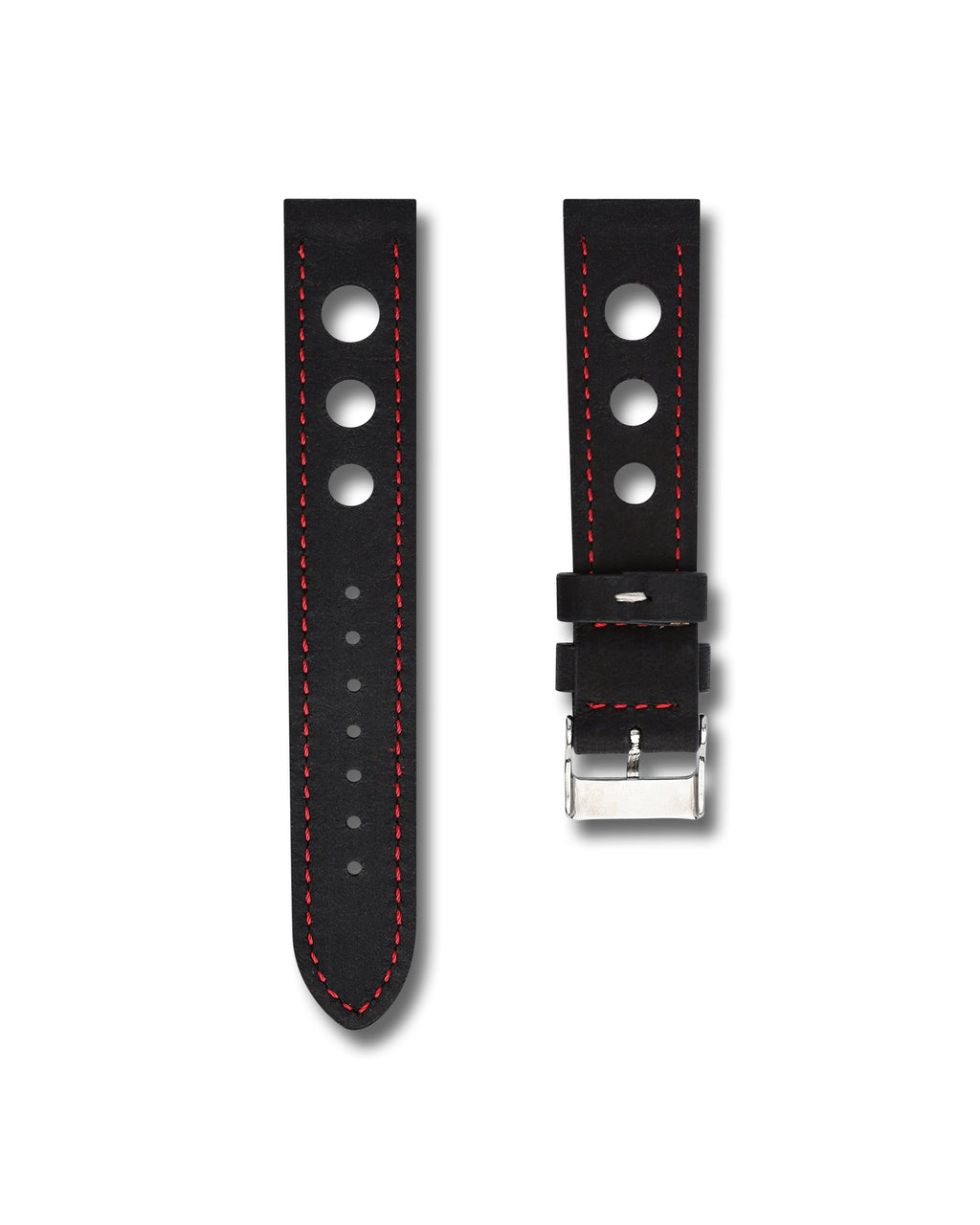 Redline Black Nubuck Leather Rally Watch Strap 20mm