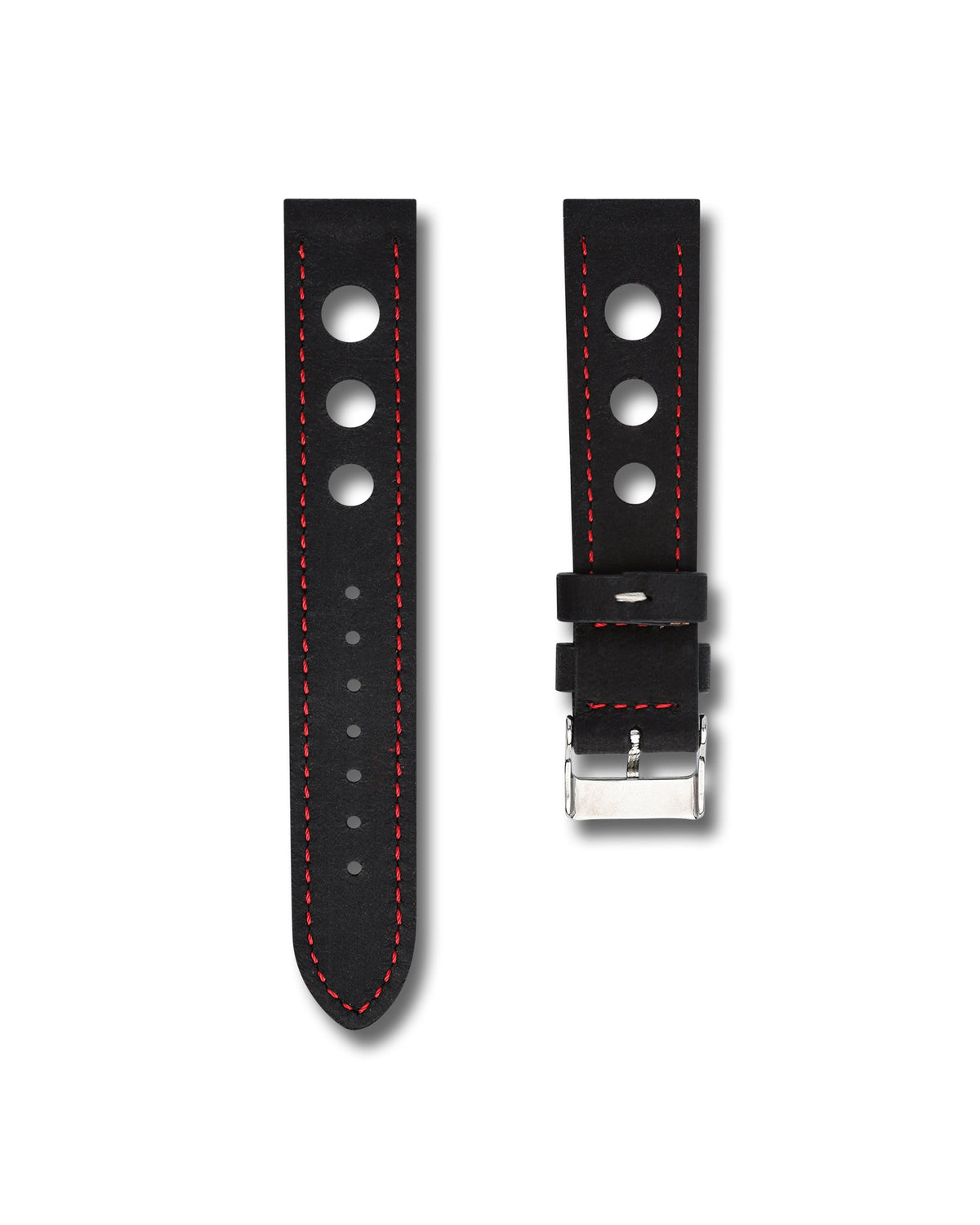 Redline Black Nubuck Leather Rally Watch Strap 20mm