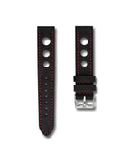 Redline Black Nubuck Leather Rally Watch Strap 20mm