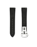 Tuxedo Black Deployant Clasp Quick Release Rubber Sailcloth Strap 22mm